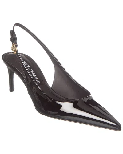 DOLCE & GABBANA DOLCE & GABBANA DG LOGO PATENT SLINGBACK PUMP