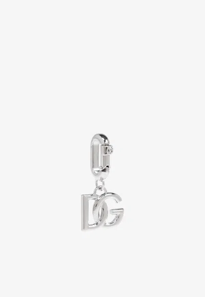Dolce & Gabbana Dg Logo Pendant In Silver
