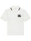 Dolce & Gabbana Dg-logo Piqué Polo Shirt In White