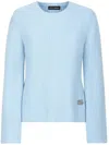 Dolce & Gabbana Dg-logo Plaque Cashmere Jumper In Blue