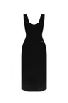 Dolce & Gabbana Dg Logo Plaque Sleeveless Knitted Dress In Black