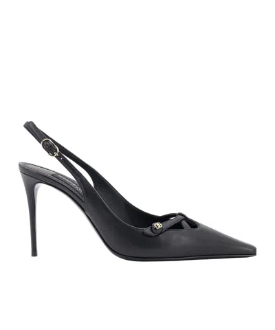 DOLCE & GABBANA DOLCE  GABBANA DG LOGO PLAQUE SLINGBACK PUMPS