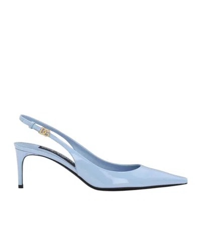 DOLCE & GABBANA DOLCE  GABBANA DG LOGO PLAQUE SLINGBACK PUMPS