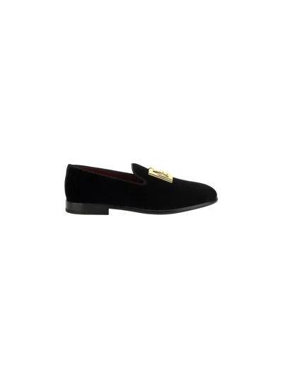 DOLCE & GABBANA DG LOGO PLAQUE SLIP-ON LOAFERS
