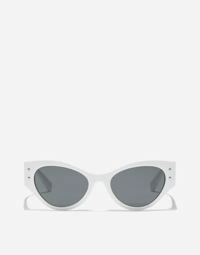 Dolce & Gabbana Dg Logo Plaque Sunglasses In White