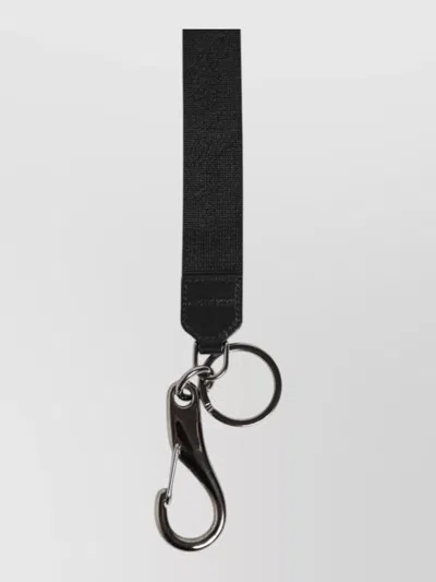 Dolce & Gabbana Dg Logo Polyester Nylon Silver Keychain In Multi