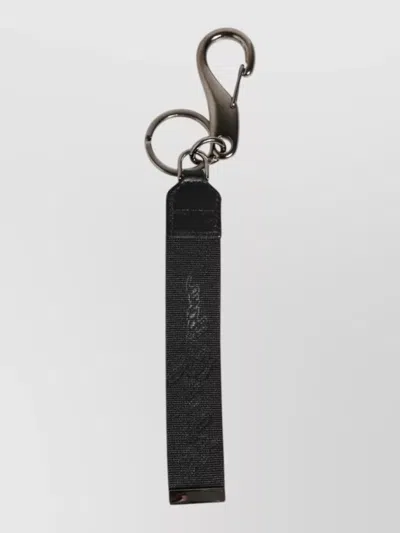 Dolce & Gabbana Dg Logo Polyester Silver Mens Keychain In Black