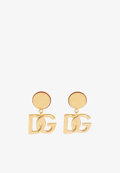 Dolce & Gabbana Dg Logo Pop Earrings In Gold