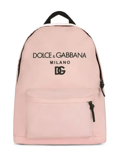 Dolce & Gabbana Kids' Logo-print Backpack In Pink