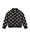 Dolce & Gabbana Quilted Nylon Bomber Jacket With Dg Logo Print In Black