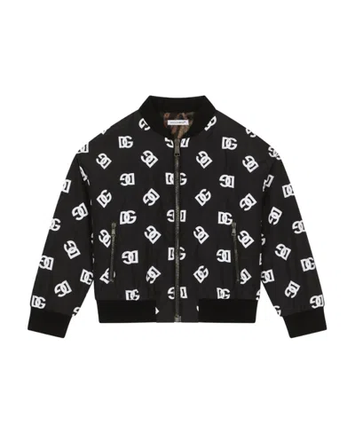 DOLCE & GABBANA LOGO-PRINT BOMBER JACKET