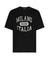 Dolce & Gabbana Cotton T-shirt With Dg Logo Print In Black