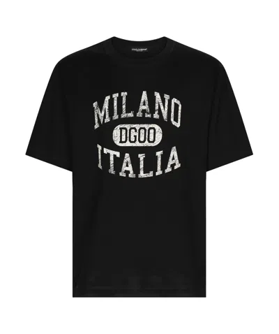 DOLCE & GABBANA DOLCE  GABBANA DG LOGO PRINTED CREWNECK T-SHIRT