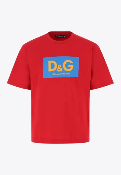 Dolce & Gabbana Dg Logo Print Crewneck T-shirt In Red