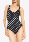 Dolce & Gabbana One-piece Racing Swimsuit With Dg Logo Print In Black