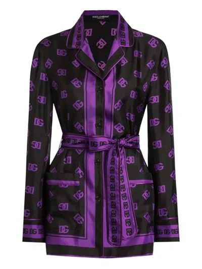 Dolce & Gabbana Dg Logo-print Shirt In Black