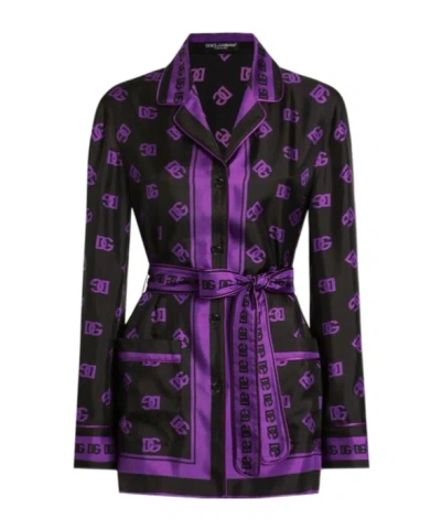Dolce & Gabbana Dg Logo-print Shirt In Black