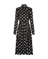 Dolce & Gabbana Logo Silk-blend Midi Dress In Black