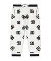 Dolce & Gabbana White Sweatpants For Baby Boy With Black Logo In White