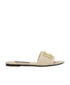 Dolce & Gabbana Dg Logo Raffia Sandals In Nude