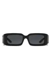 Dolce & Gabbana Dg-logo Rectangular-frame Sunglasses In Black