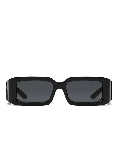 Dolce & Gabbana Dg-logo Rectangular-frame Sunglasses In Black