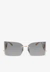 Dolce & Gabbana Dg Logo Rectangular Sunglasses In Gray