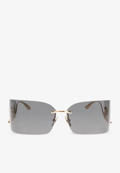 Dolce & Gabbana Dg Logo Rectangular Sunglasses In Gray