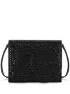 Dolce & Gabbana Dg Logo Rhinestone-embellished Crossbody Bag In Black