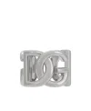 Dolce & Gabbana Silver-tone Chunky Logo Ring In Brass Man In Gray