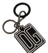 Dolce & Gabbana Dg Rubber Logo Silver Ring Keychain In Multi