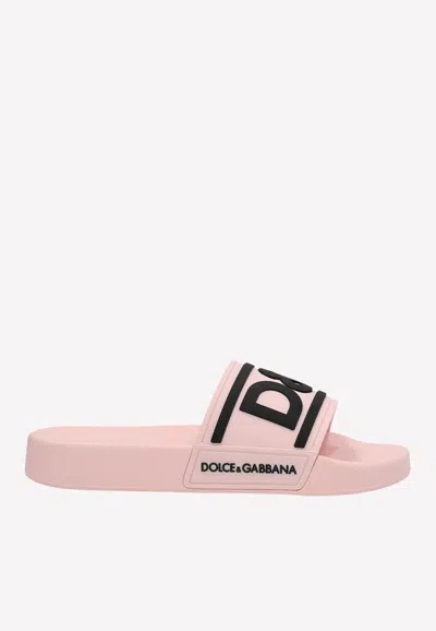 DOLCE & GABBANA DG LOGO RUBBER POOL SLIDES
