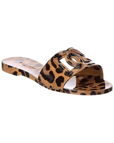 Dolce & Gabbana Dg Logo Rubber Sandal In Brown