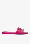 Dolce & Gabbana Bianca Dg-logo Slides In Fuchsia