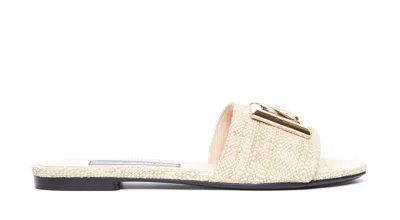 Dolce & Gabbana Dg Logo Sandals In Gold
