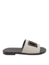 Dolce & Gabbana Canvas Sandals Flat Sole Open Toe In Multi
