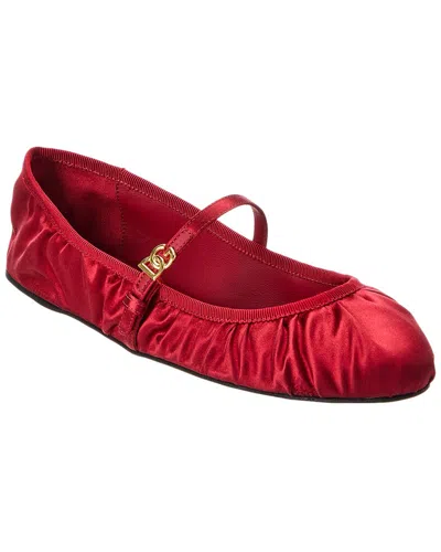 DOLCE & GABBANA DOLCE & GABBANA DG LOGO SATIN FLAT