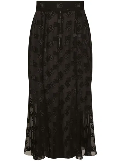 Dolce & Gabbana Midirock Mit Stickerei In Black