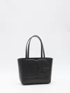 Dolce & Gabbana Dg Leather Tote Bag In Black