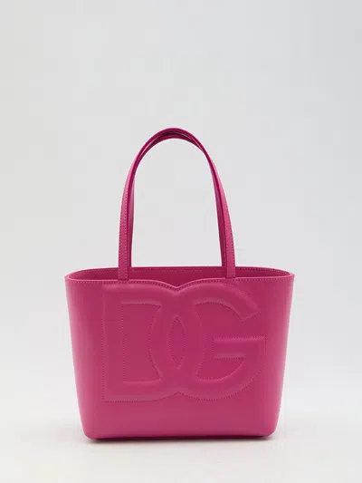Dolce & Gabbana Dg Logo Shopping Bag In Purple