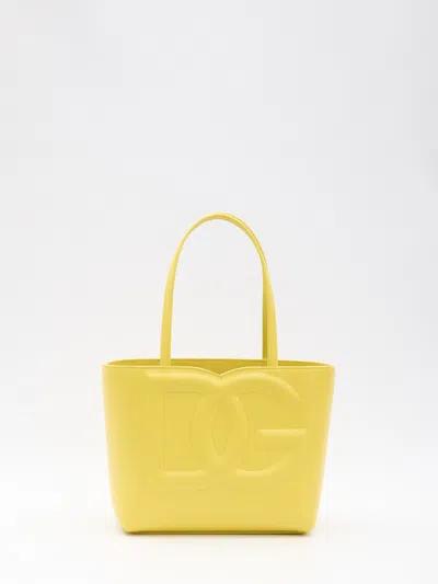 Dolce & Gabbana Dg Logo Shopping Bag In Yellow