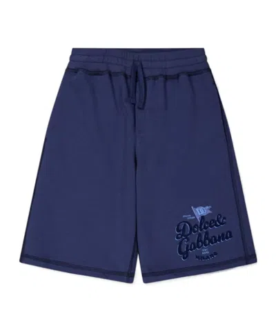 Dolce & Gabbana Kids' Dg Logo Shorts Jn52 In Blue