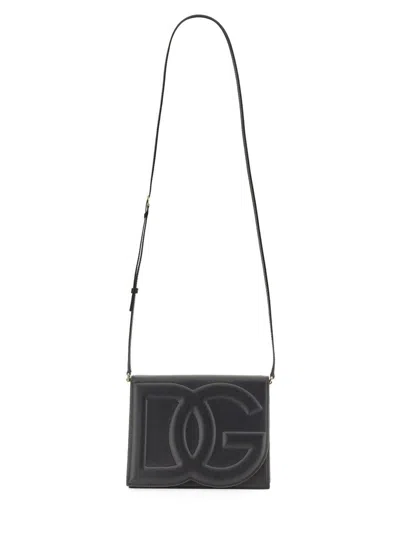 Dolce & Gabbana Dg Logo Leather Bag In Black