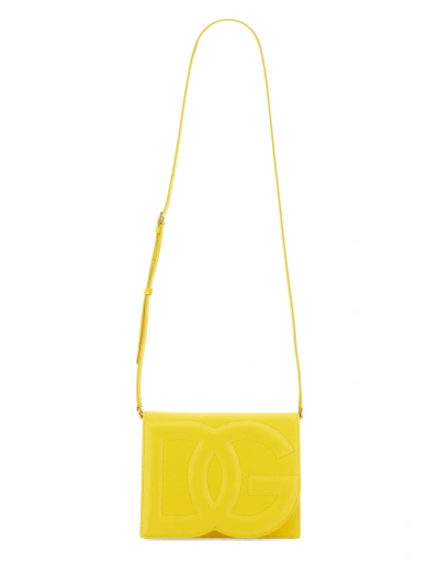 Dolce & Gabbana Dg Logo Shoulder Bag In Giallo