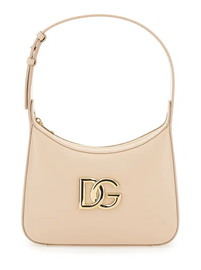 Dolce & Gabbana Dg Logo Shoulder Bag In Beige