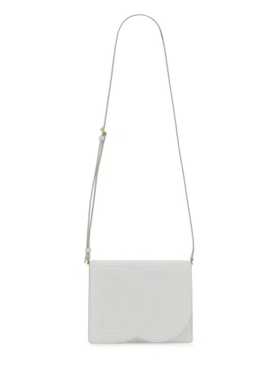 Dolce & Gabbana White Dg Logo Leather Cross Body Bag
