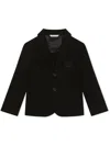 Dolce & Gabbana Embroidered-logo Single-breasted Blazer In Black