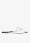 Dolce & Gabbana Leather Dg Millennials Slides In White