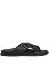 Dolce & Gabbana Calfskin Sandal In Black