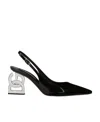 Dolce & Gabbana Lollo 75 Slingback Pumps In Polished Leather In Black